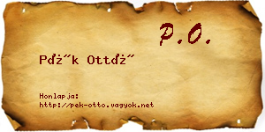 Pék Ottó névjegykártya